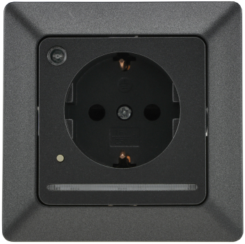 MILOS Schutzkontakt-Steckdose mit LED Anthrazit UP, Licht mit Sensor 24085