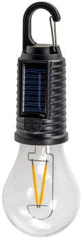 ChiliTec LED Solar Glühlampe "CT-KL3" mit Akku, Haken / Karabiner, Warmweiss 3000K 24095