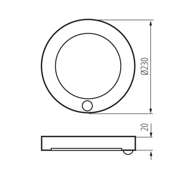 LED Wand-/Deckenleuchte ERGA PIR 17W CCT-W 3000/4000/6500K Downlight weiss 24606