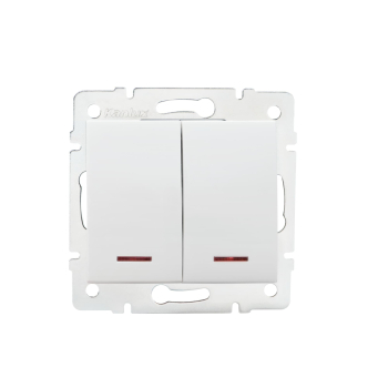 LOGI Ein-/Aus Serienschalter mit LED Kontrolllampe Weiss UP 25079