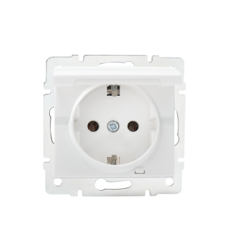 Preview: LOGI Steckdose mit Deckel IP44 Weiss Unterputz 25086