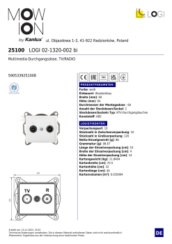 LOGI Multimedia-Durchgangsdose, TV+Radio Dose UP Weiss 25100