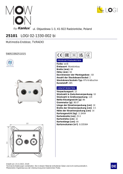 Preview: LOGI Multimedia-Enddose, TV+Radio Dose UP Weiss 25101