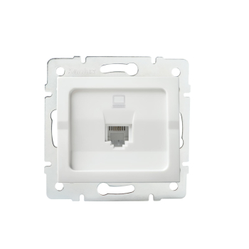 LOGI Einzel-Netzwerksteckdose RJ45 Cat5e Jack Datenbuchse Weiss 25108
