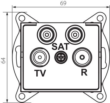 LOGI Multimedia-Enddose, 2xSAT+TV+Radio Dose UP Weiss 25105