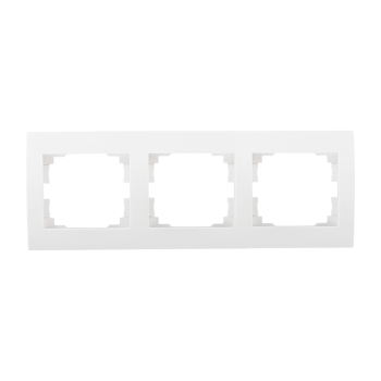 LOGI 3-fach Rahmen Steckdosenabdeckung Horizontal Weiss 25119
