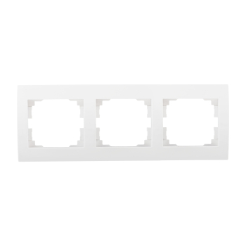 LOGI 3-fach Rahmen Steckdosenabdeckung Horizontal Weiss 25119