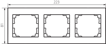 LOGI 3-fach Rahmen Steckdosenabdeckung Horizontal Weiss 25119
