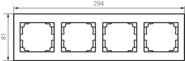 Preview: LOGI 4-fach Rahmen horizontal Steckdosenabdeckung Weiss 25120