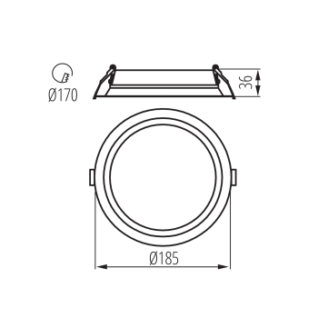 Kanlux LED Einbauleuchte TIBERI CCT 15-21W-B 3000/3500/4000K RA90 Downlight schwarz 26380
