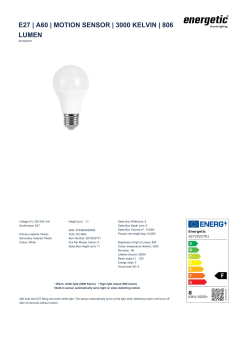 Energetic LED Lampe A60 Bewegungsmelder E27 3000K 806Lm Microwave Sensor 2672022701