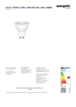 Preview: Energetic LED Strahler GU10 PAR16 6,5W 850Lm 32° dimmbar 3000K 2672051001