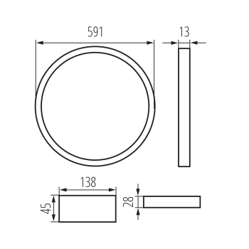 Kanlux LED Leuchte AVAR O 6060 4000K 40W rund Lichtrahmen 26785