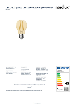 Nordlux LED Lampe A60 dimmbar 7,2W E27 Filament Deco Leuchtmittel 2500K 660Lm 2680122727