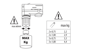 Preview: Pendeladaptor für Schienensystem TEAR N PADAPTOR B für 3-Phasenschiene schwarz 33267