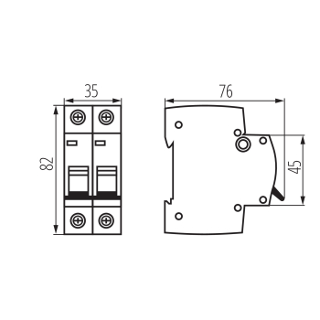 Leitungsschutzschalter C2 2P Ideal KMB6-C2/2 32556 VDE