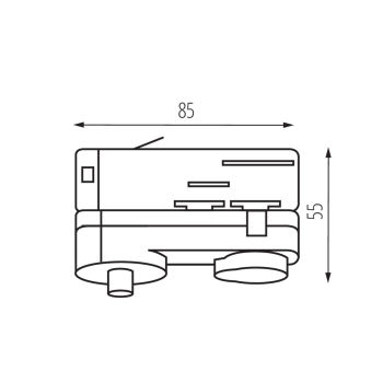 Preview: Pendeladaptor für Schienensystem TEAR N PADAPTOR B für 3-Phasenschiene schwarz 33267