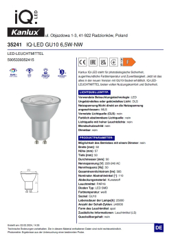 LED Lampe GU10 6,5W 4000K Ra95 515Lm neutralweiss Strahler silber IQ-LED Kanlux 35241