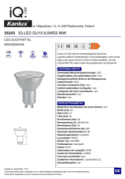 LED Spot GU10 6,5W 2700K 36° Ra95 535Lm warmweiss silber Kanlux 35243