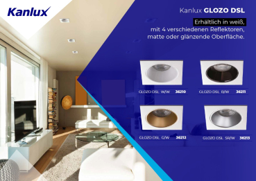 Deckeneinbauleuchte GLOZO DSL B/W Einbau-Downlight eckig Einbauspot 36211