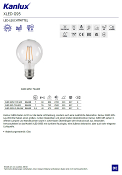 Preview: LED Filament Lampe XLED G95 4000K E27 5,8W Leuchte 470Lm neutralweiss 36242