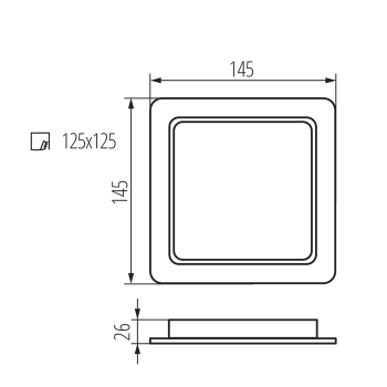 LED Deckeneinbauleuchte TAVO 12W CCT Panel 3000/4000/6000K quadratisch weiss IP44/20 Kanlux 36536