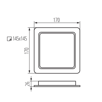 LED Panel TAVO 18W CCT 3000/4000/6000K quadratische Einbauleuchte weiss IP44/20 Kanlux 36537