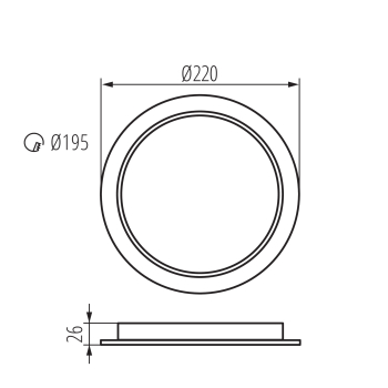 LED Einbauleuchte TAVO rund 24W CCT Panel 3000/4000/6000K weiss IP44/20 Kanlux 36528
