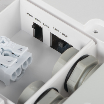 Preview: CCT LED Decken- Wandleuchte BENO IP65 weiss 3000-4000K rund 12-18W Kanlux 38778