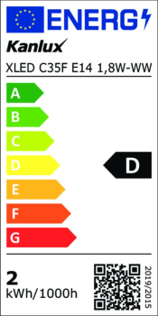 Preview: 1,8W LED Kerze XLED C35F 2700K E14 Leuchtmittel Windstoß Kanlux 39080