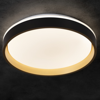 Preview: LED Deckenleuchte SOLN CCT 2700K-6500K dimmbar Ø380 schwarz/gold Kanlux 39111