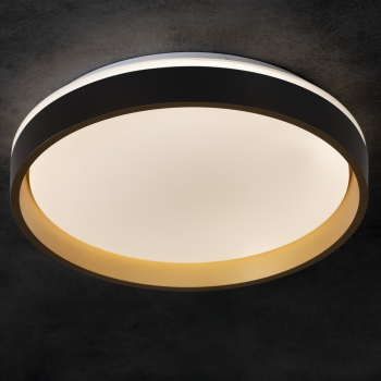 LED Deckenleuchte SOLN CCT 2700K-6500K dimmbar Ø380 schwarz/gold Kanlux 39111