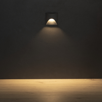 Preview: LED Treppenleuchte EXIN grau 3000K IP65 eckig 2,5W 50Lm 230V 39128