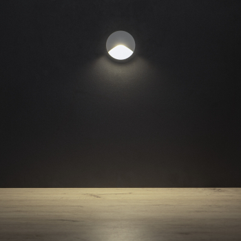 Preview: LED Wandeinbauleuchte EXIN weiss 4000K IP65 rund 230V Treppenleuchte 39132