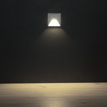 Preview: LED Treppenleuchte mit Bewegungsmelder EXIN weiss 4000K IP65 eckig 230V 39141