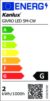5m LED-Lichtschlauch GIVRO 6500K kaltweiss 10W Schlauch IP65 Kanlux 39192