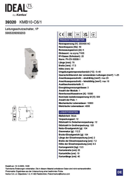 Leitungsschutzschalter Ideal KMB10 C6 1P 6A 39320