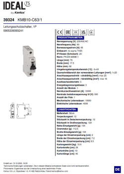 Leitungsschutzschalter Ideal 1P KMB10-C63/1 39324