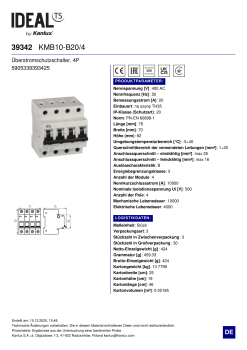 Leitungsschutzschalter Ideal KMB10-B20/4 39342