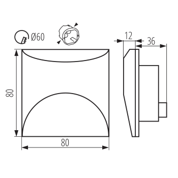 LED Treppenleuchte EXIN weiss 4000K eckig IP65 230V 39138