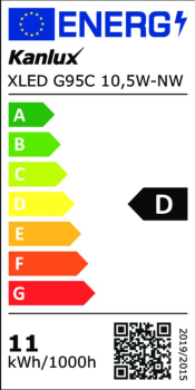 Preview: LED Lampe G95C XLED 10,5W 4000K E27 Leuchtmittel neutralweiss 1521Lm Kanlux 39087