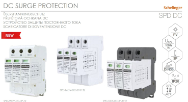 Schelinger Überspannungsschutz 3P 20kA DC 1000V Typ T2 (C) A52-SPD-GDT-DC-3P-T2