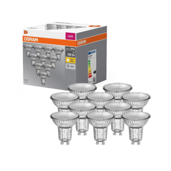 10er Pack OSRAM LED BASE PAR16 GU10 LED Strahler 4.3W 36° 2700K warmweiss 350Lm