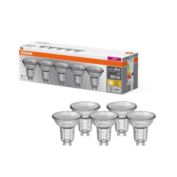 5er Pack OSRAM LED BASE PAR16 GU10 LED Spot 4.3W 36° 2700K warmweiss 350Lm