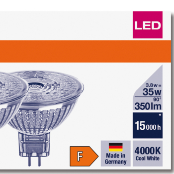 5er Pack OSRAM Parathom LED Spot MR16 3,8W GU5.3 36° 4000K neutralweiss 350Lm 12V