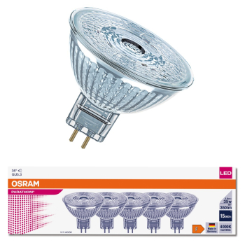 5er Pack OSRAM Parathom LED Spot MR16 3,8W GU5.3 36° 4000K neutralweiss 350Lm 12V