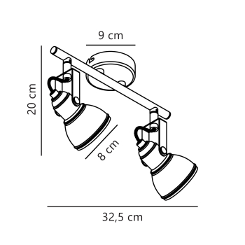 Preview: Deckenlampe Aslak Nordlux schwarz 2x GU10 2-Spot Deckenleuchte