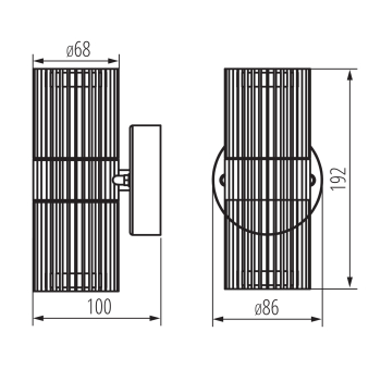 Aussenwandleuchte RADILO EL 2X B schwarz IP44 GU10 Kanlux 46201