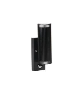 Aussenwandleuchte RADILO EL 2X SE B schwarz Bewegungsmelder IP44 GU10 Kanlux 46203