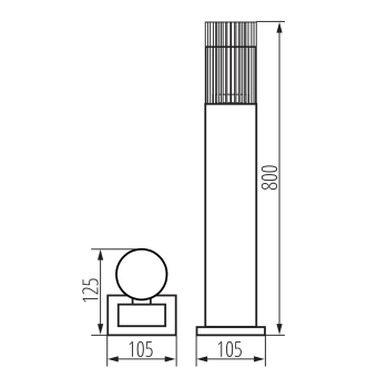Wegeleuchte RADILO 80 B schwarz IP44 GU10 Kanlux 46205